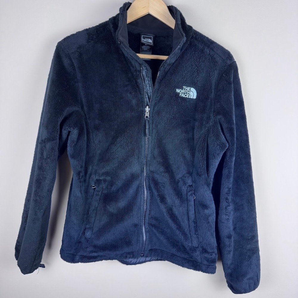 The North Face Fleece Jacket Fuzzy Full Zip‎ Black Women's Small